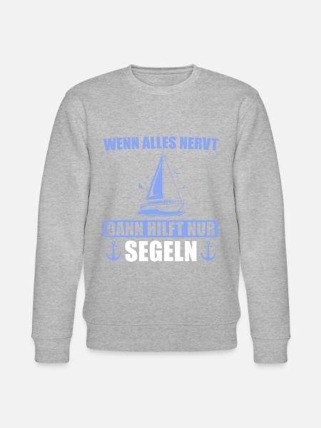 Segeln Bootsführerschein Segelboot Kapitän - Stanley/Stella Unisex Bio-Sweatshirt CHANGER - Grau meliert