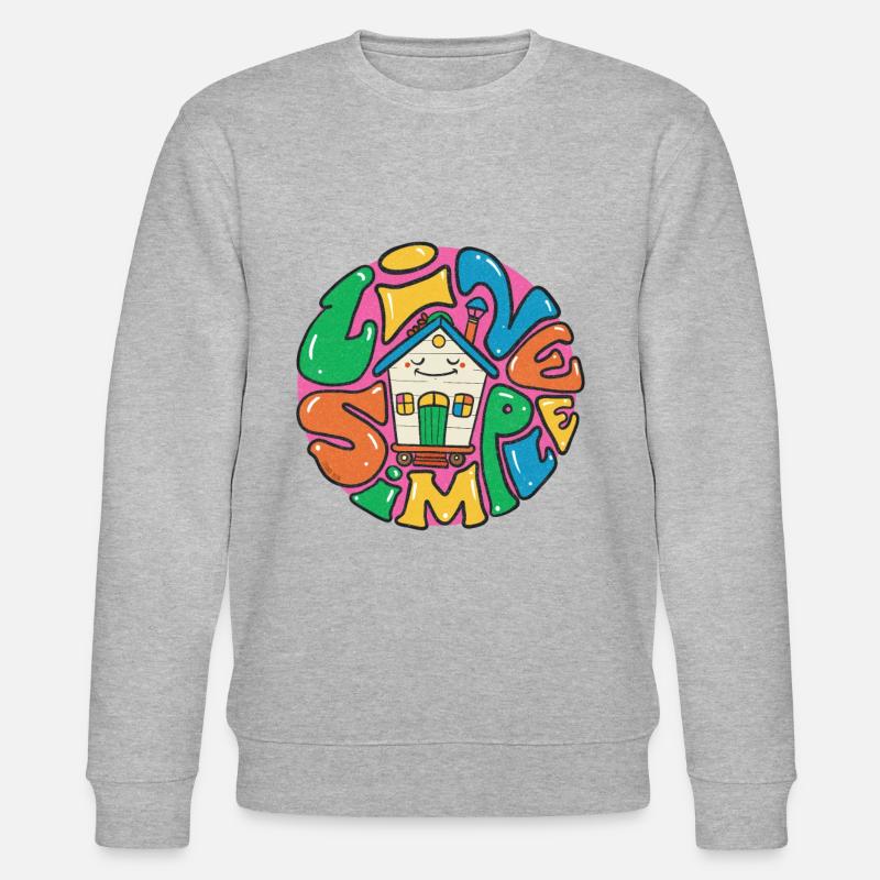 live simple tiny house - Stanley/Stella CHANGER Unisex Organic Sweatshirt - heather grey