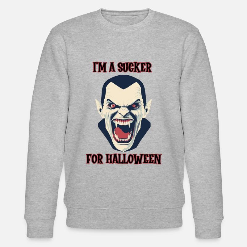 vampire à , ventouse pour Halloween - Sweat bio CHANGER Stanley/Stella Unisexe - gris chiné