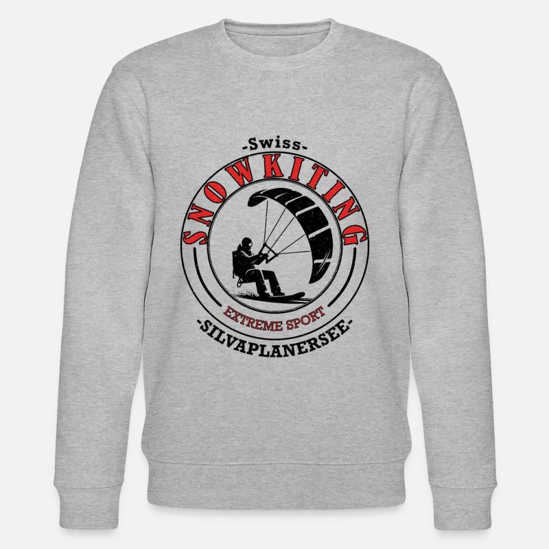Swiss Snowkiting Red - Stanley/Stella Unisex Bio-Sweatshirt CHANGER  - Grau meliert