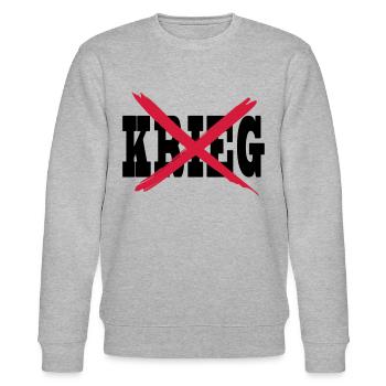 Gegen Krieg Antikrieg Peace - Stanley/Stella Unisex Bio-Sweatshirt CHANGER  - Grau meliert - Vorne - Nik (191cm) & Marisol (170cm)