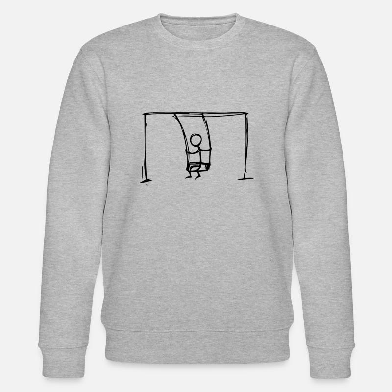 Schaukel - Strichmännchen - Stanley/Stella Unisex Bio-Sweatshirt CHANGER - Grau meliert
