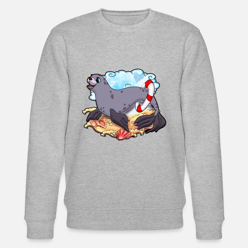 Süße Robbe |Yolo-Artwork - Stanley/Stella Unisex Bio-Sweatshirt CHANGER  - Grau meliert