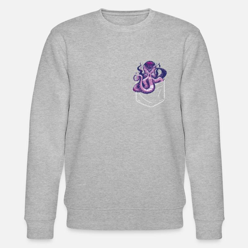 Octopus Kraken Cuttlefish Tier - Stanley/Stella Unisex Bio-Sweatshirt CHANGER  - Grau meliert