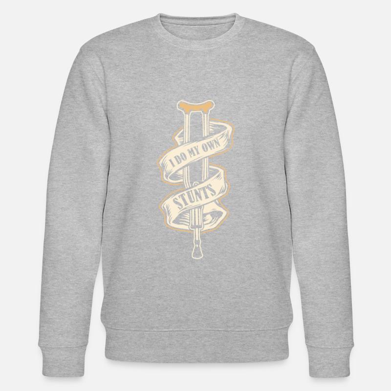 Gute Besserung Gebrochener Fuß Knochenbruch - Stanley/Stella Unisex Bio-Sweatshirt CHANGER  - Grau meliert