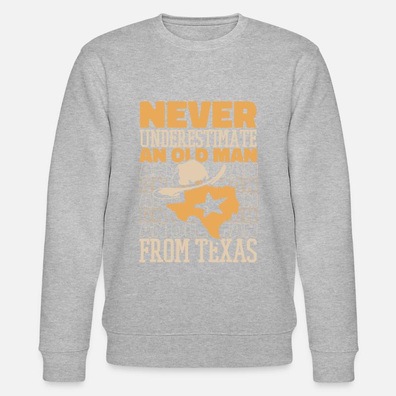 Texas State Texans Texas - Stanley/Stella CHANGER Unisex Organic Sweatshirt - heather grey