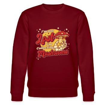 Pilz Pilze Funghi Champignon - Stanley/Stella Unisex Bio-Sweatshirt CHANGER  - Burgunderrot - Vorne - Nik (191cm) & Marisol (170cm)