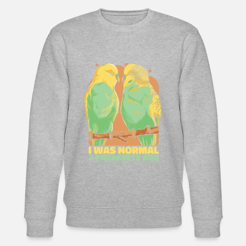 Sittich Wellensittich Vogel Tier - Stanley/Stella Unisex Bio-Sweatshirt CHANGER  - Grau meliert
