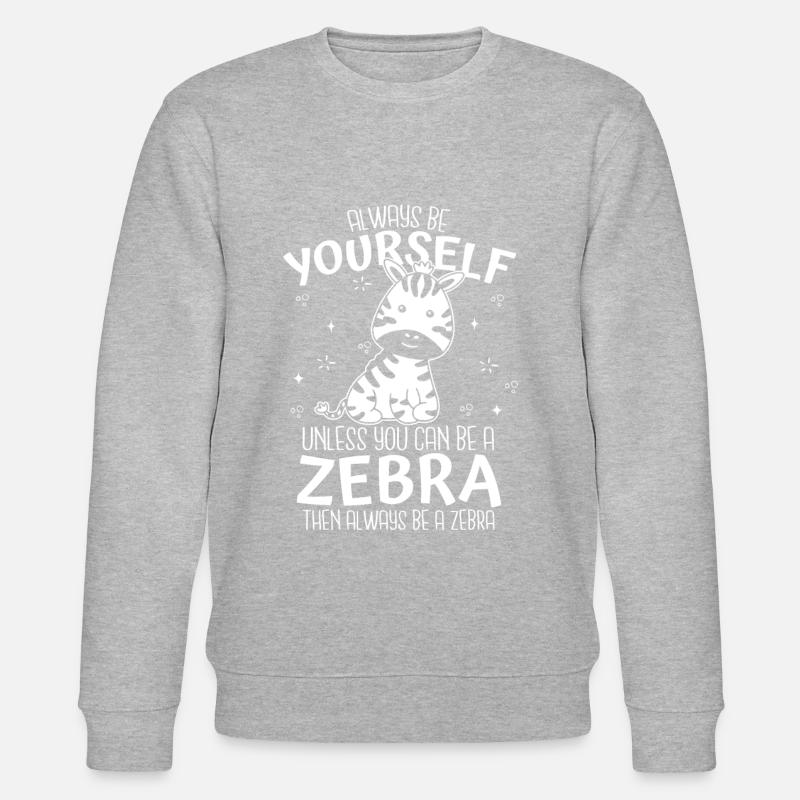 Zebra Tier Zebras Zoo - Stanley/Stella Unisex Bio-Sweatshirt CHANGER - Grau meliert