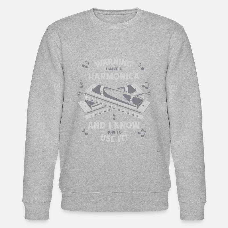 Harmonica Harmonica Instrument Music - Stanley/Stella CHANGER Unisex Organic Sweatshirt - heather grey