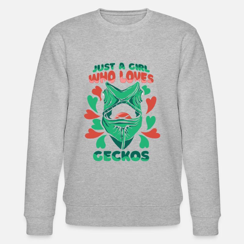 Gecko Geckos Echse - Stanley/Stella Unisex Bio-Sweatshirt CHANGER  - Grau meliert