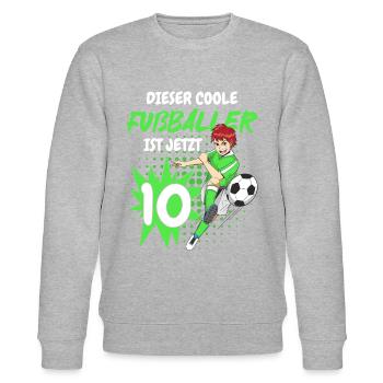 Geburtstagsgeschenk 10 Jahre Geburtstagskind - Stanley/Stella Unisex Bio-Sweatshirt CHANGER  - Grau meliert - Vorne - Nik (191cm) & Marisol (170cm)