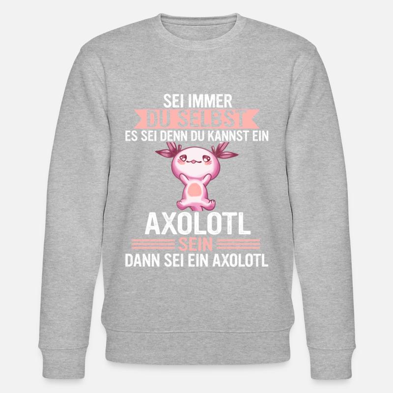 Axolotl Schwanzlurch Axolotls - Stanley/Stella Unisex Bio-Sweatshirt CHANGER  - Grau meliert
