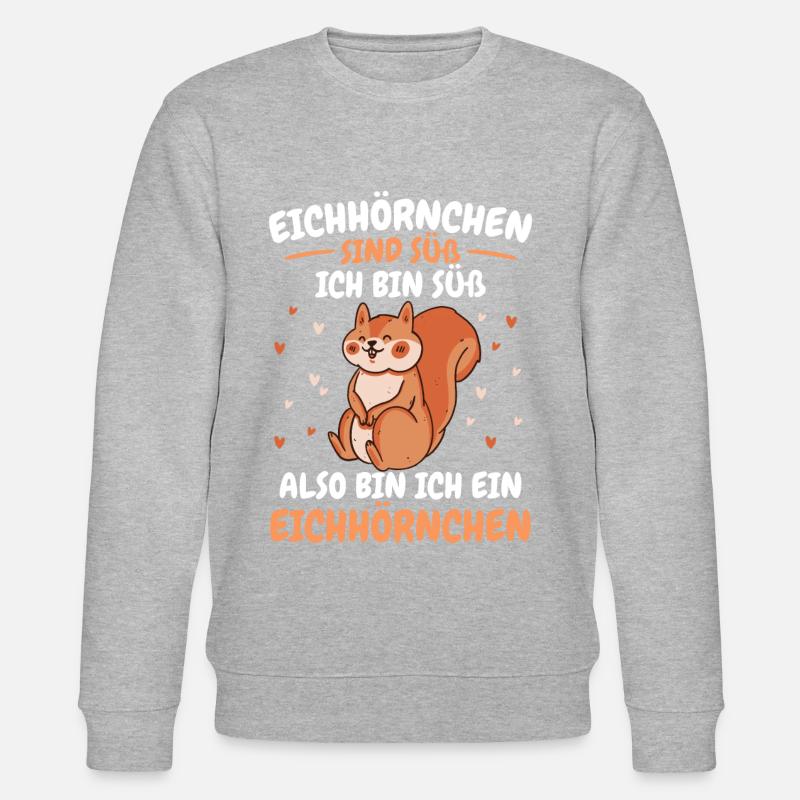 Eichhörnchen Baumhörnchen Squirrel - Stanley/Stella Unisex Bio-Sweatshirt CHANGER  - Grau meliert