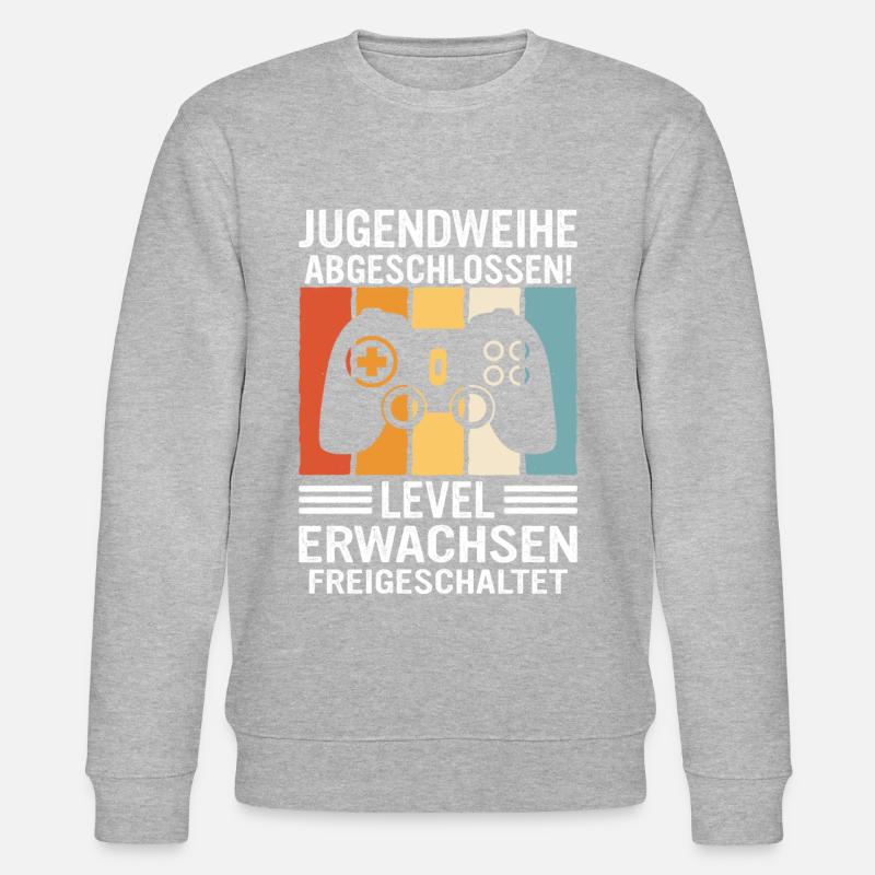 Jugendweihe Mädchen Junge Erwachsen - Stanley/Stella Unisex Bio-Sweatshirt CHANGER - Grau meliert