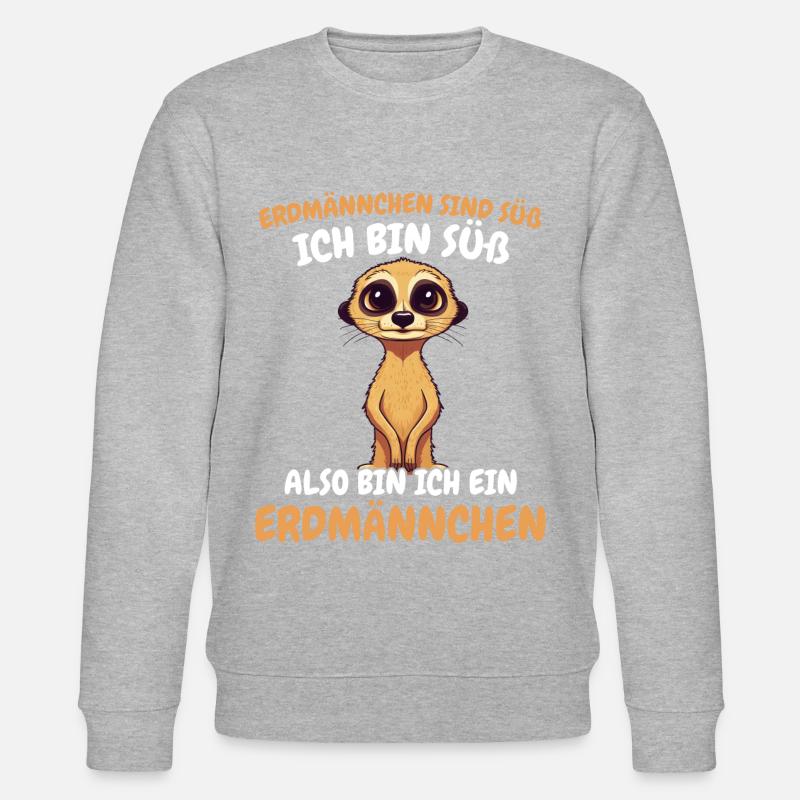 Erdmännchen Scharrtier Tier - Stanley/Stella Unisex Bio-Sweatshirt CHANGER  - Grau meliert