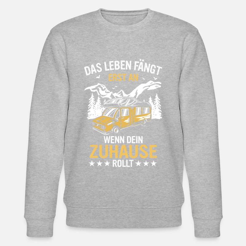 Camping Wohnwagen Camper - Stanley/Stella Unisex Bio-Sweatshirt CHANGER  - Grau meliert