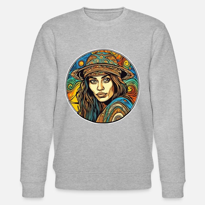 Hippie Woman - Stanley/Stella Unisex Bio-Sweatshirt CHANGER - Grau meliert