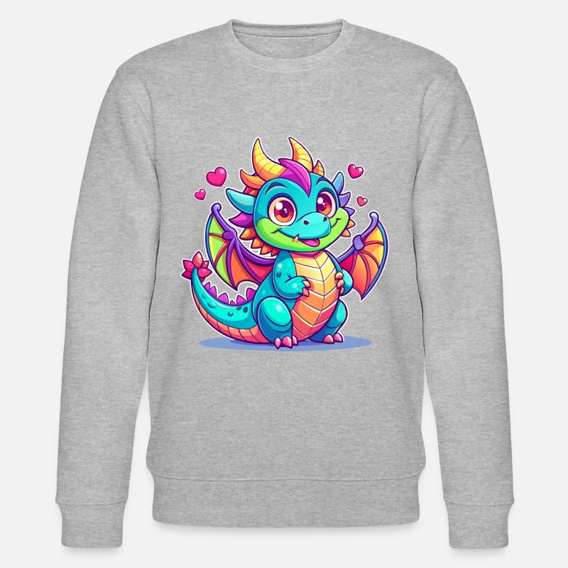 Farbenfroher Drache - Stanley/Stella Unisex Bio-Sweatshirt CHANGER  - Grau meliert