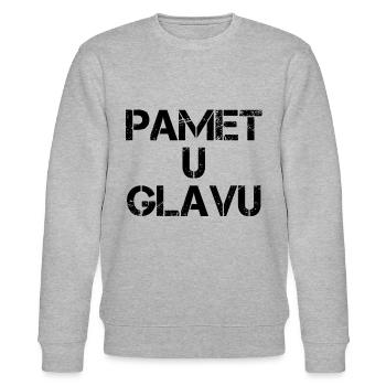Pamet u glavu - Stanley/Stella Unisex Bio-Sweatshirt CHANGER  - Grau meliert - Vorne - Nik (191cm) & Marisol (170cm)
