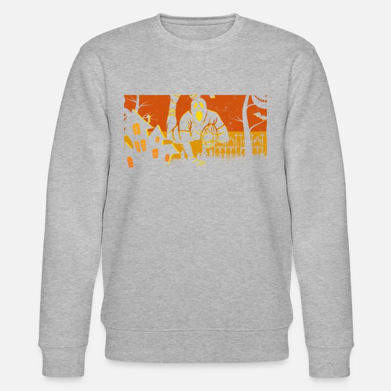 Retro Halloween Rugby - Stanley/Stella Unisex Bio-Sweatshirt CHANGER  - Grau meliert