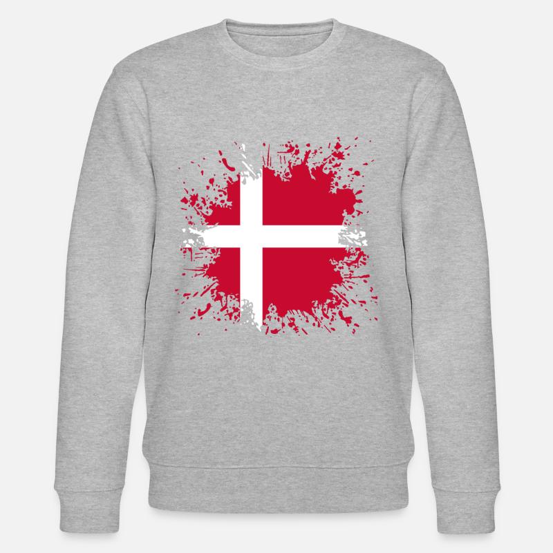 Danemark Drapeau - Sweat bio CHANGER Stanley/Stella Unisexe - gris chiné