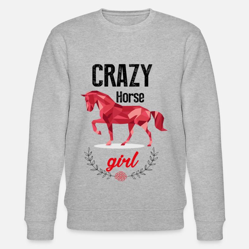 verrücktes Pferdemädchen - Stanley/Stella Unisex Bio-Sweatshirt CHANGER - Grau meliert