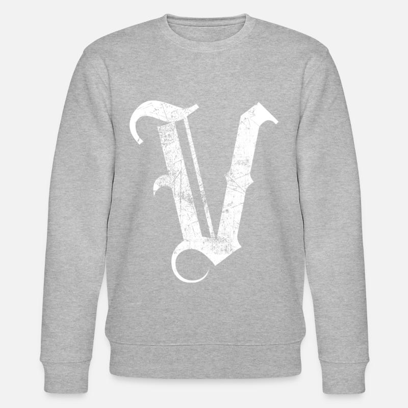 Tshirt alphabet initial V - Sweat bio CHANGER Stanley/Stella Unisexe - gris chiné