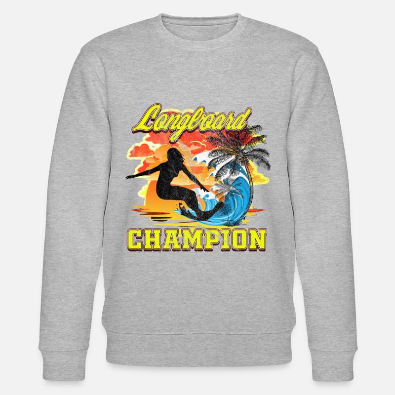 Surf Longboard CHAMPION - Stanley/Stella Unisex Bio-Sweatshirt CHANGER - Grau meliert