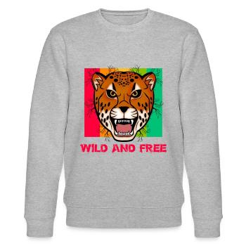 Wild and Free tiger - Sweat bio CHANGER Stanley/Stella Unisexe - gris chiné - Devant - Nik (191cm) & Marisol (170cm)