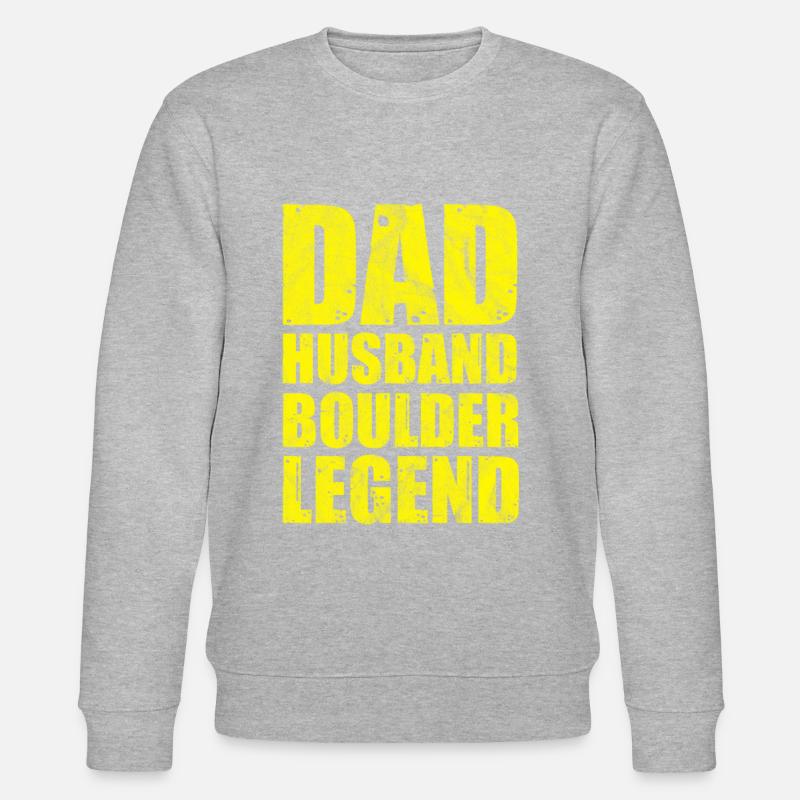 Papa mari boulder pose - Sweat bio CHANGER Stanley/Stella Unisexe - gris chiné