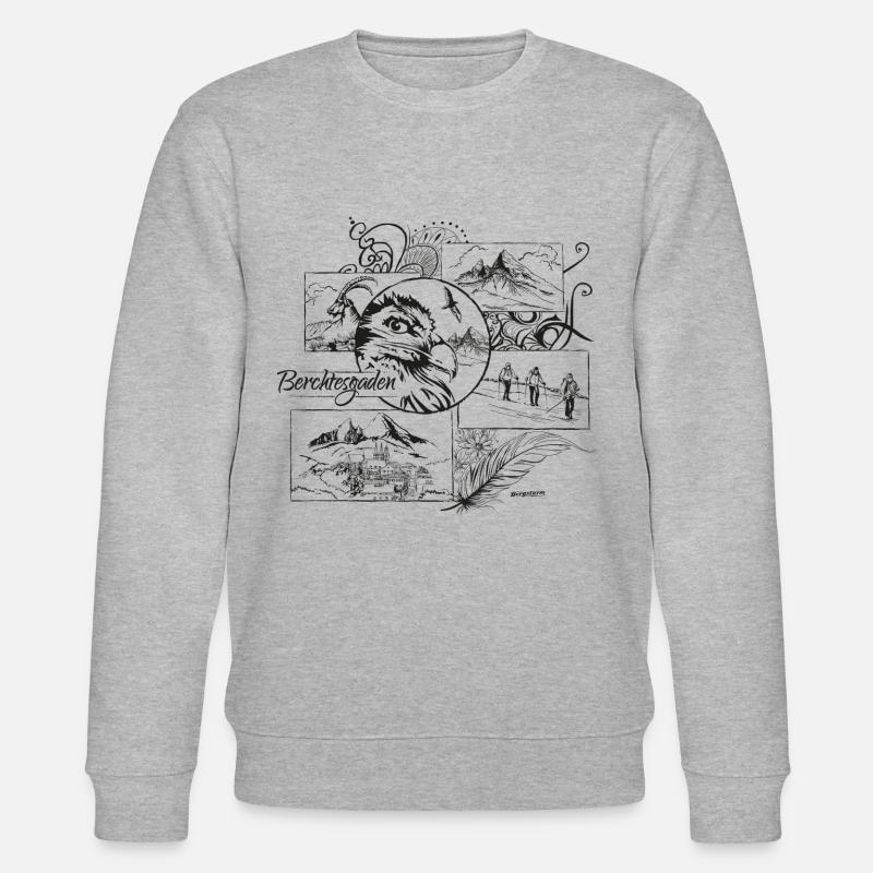 Berchtesgaden Watzmann Bartgeier - Stanley/Stella Unisex Bio-Sweatshirt CHANGER  - Grau meliert