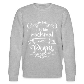 Papa Beförderung - Werdender Vater Geschenkidee - Stanley/Stella Unisex Bio-Sweatshirt CHANGER  - Grau meliert - Vorne - Nik (191cm) & Marisol (170cm)
