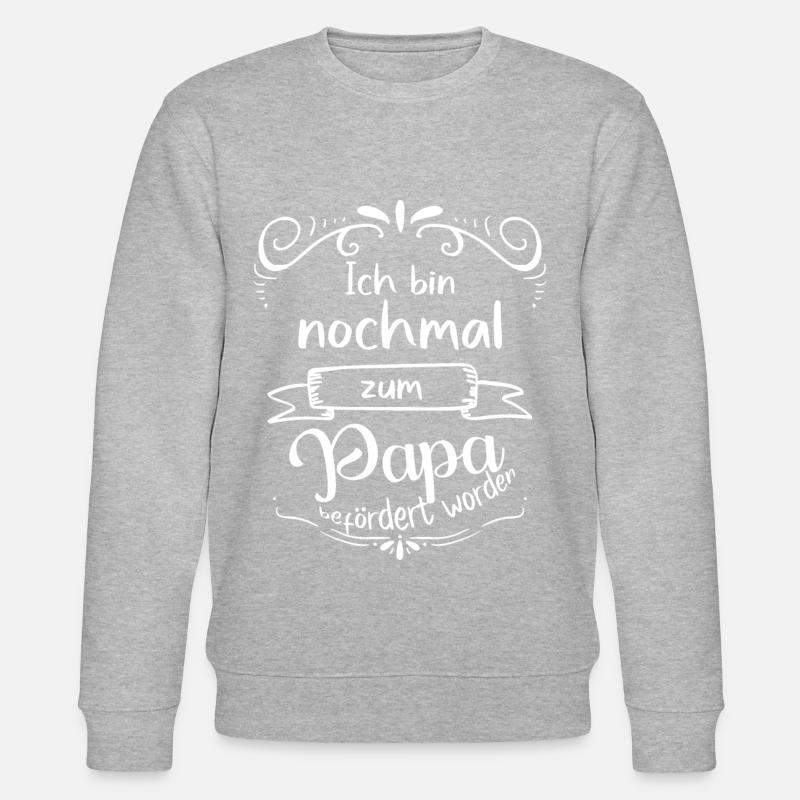 Papa Beförderung - Werdender Vater Geschenkidee - Stanley/Stella Unisex Bio-Sweatshirt CHANGER  - Grau meliert