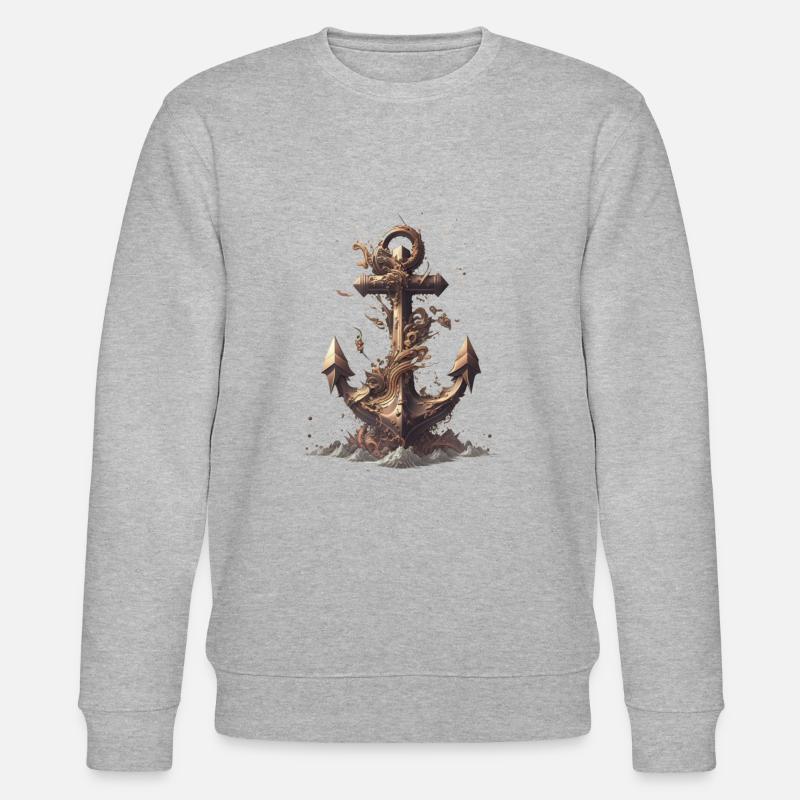 nautischer Anker - Stanley/Stella Unisex Bio-Sweatshirt CHANGER  - Grau meliert