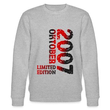 2007 Oktober Limited Edition 16. Geburtstag Deko - Stanley/Stella Unisex Bio-Sweatshirt CHANGER  - Grau meliert - Vorne - Nik (191cm) & Marisol (170cm)