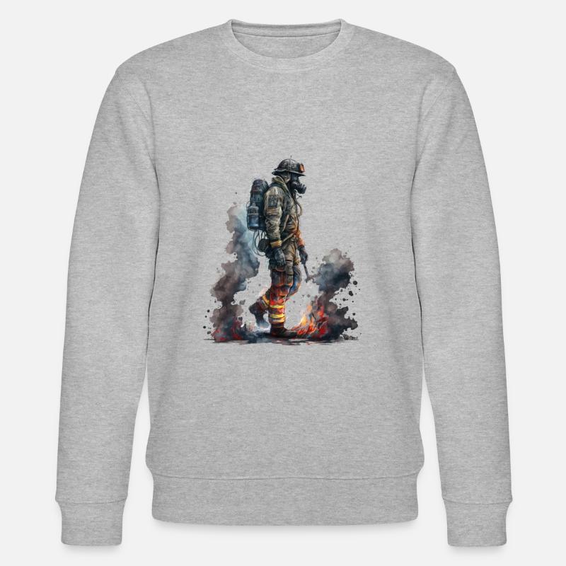 Feuerwehrmann im Einsatz - Stanley/Stella Unisex Bio-Sweatshirt CHANGER - Grau meliert