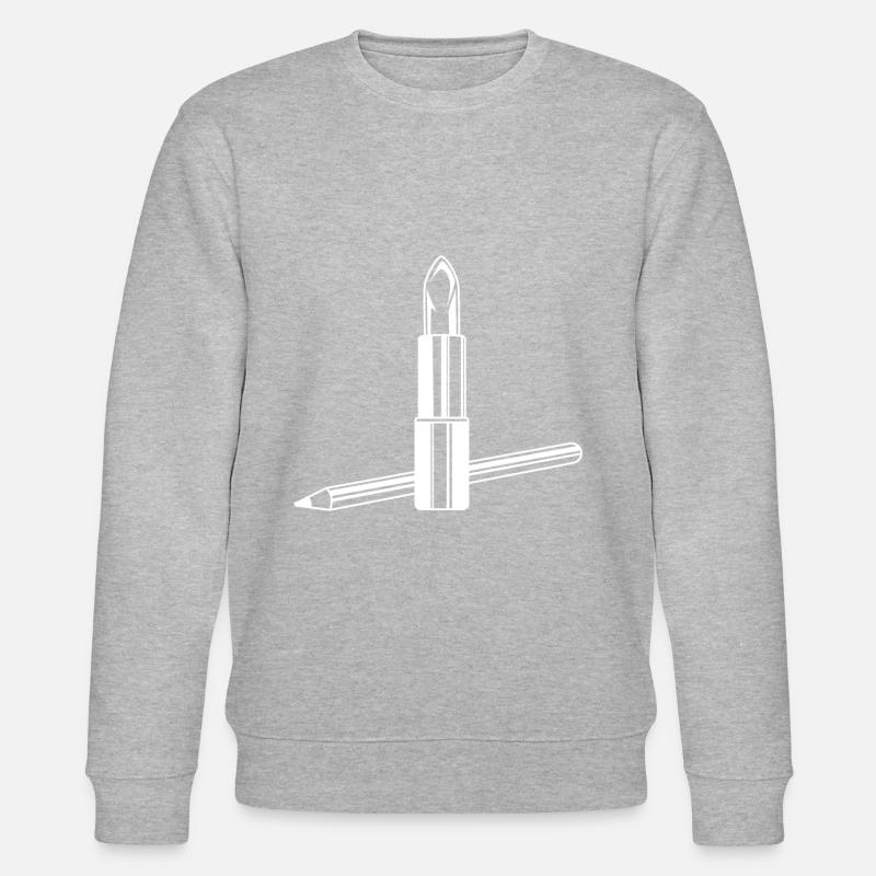 Lippenstift Symbol Make up - Stanley/Stella Unisex Bio-Sweatshirt CHANGER  - Grau meliert