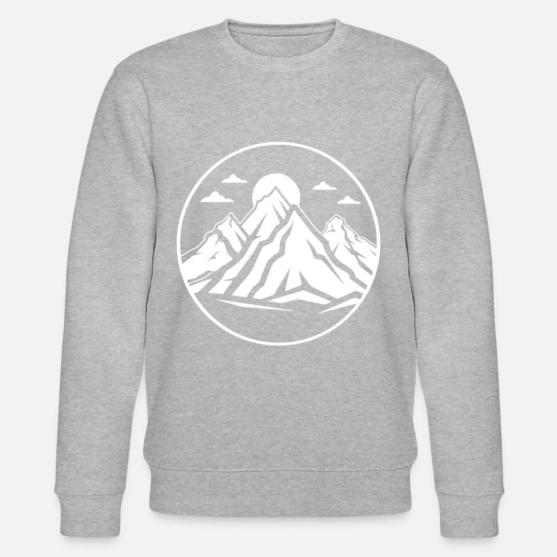 Mountains Nature Mountains Silhouette - Stanley/Stella CHANGER Unisex Organic Sweatshirt - heather grey