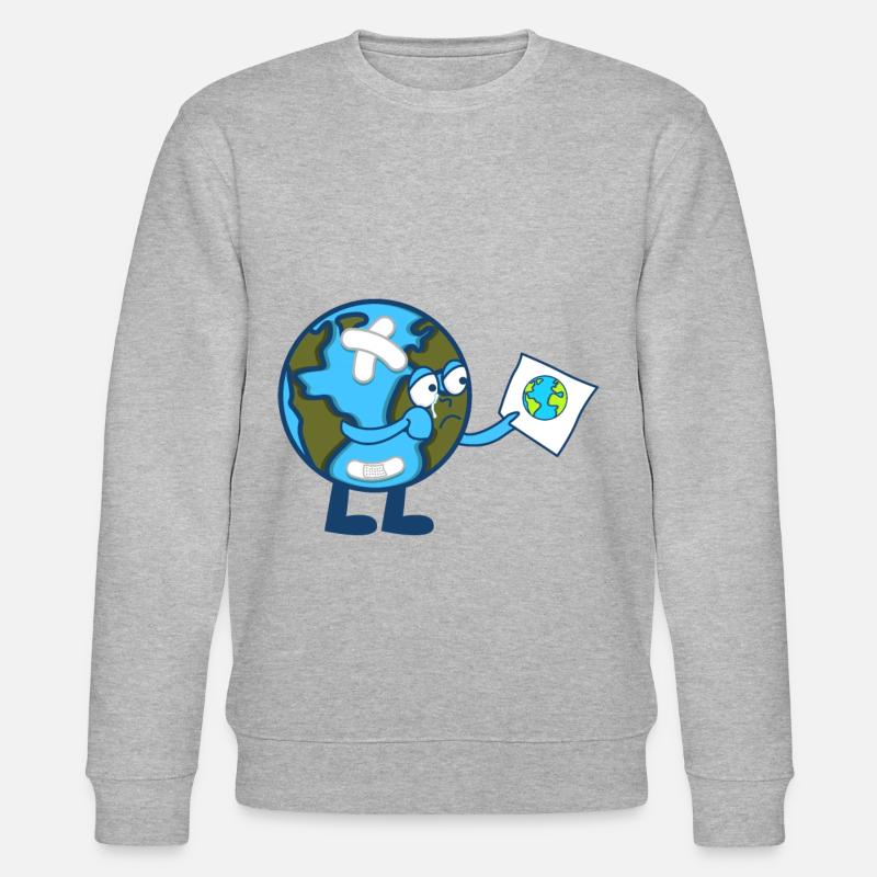Rettet die Erde Umweltschutz Geschenkidee - Stanley/Stella Unisex Bio-Sweatshirt CHANGER  - Grau meliert