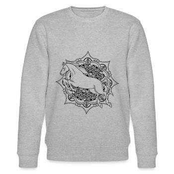 Idées cadeaux de chevaux Mandala pour les propriétaires de chevaux - Sweat bio CHANGER Stanley/Stella Unisexe - gris chiné - Devant - Nik (191cm) & Marisol (170cm)