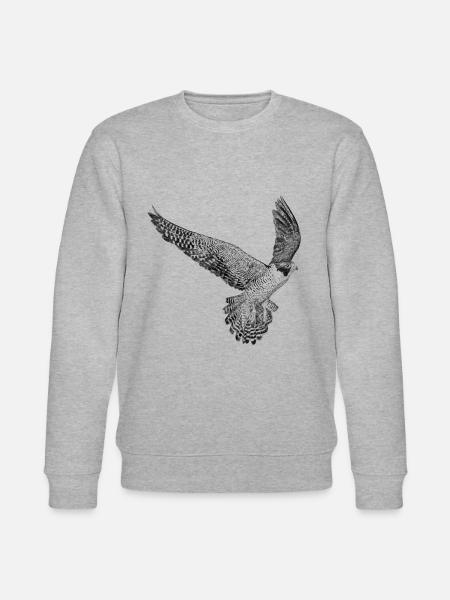 Flying Peregrine Falcon Bird - Stanley/Stella CHANGER Unisex Organic Sweatshirt - heather grey