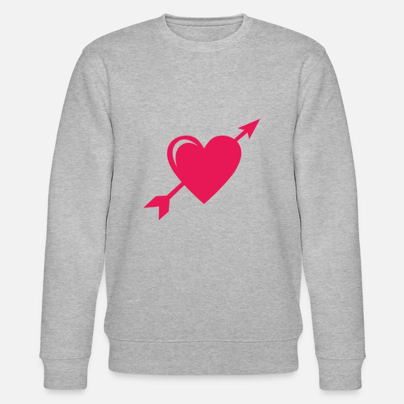 Coeur avec flèche - Sweat bio CHANGER Stanley/Stella Unisexe - gris chiné