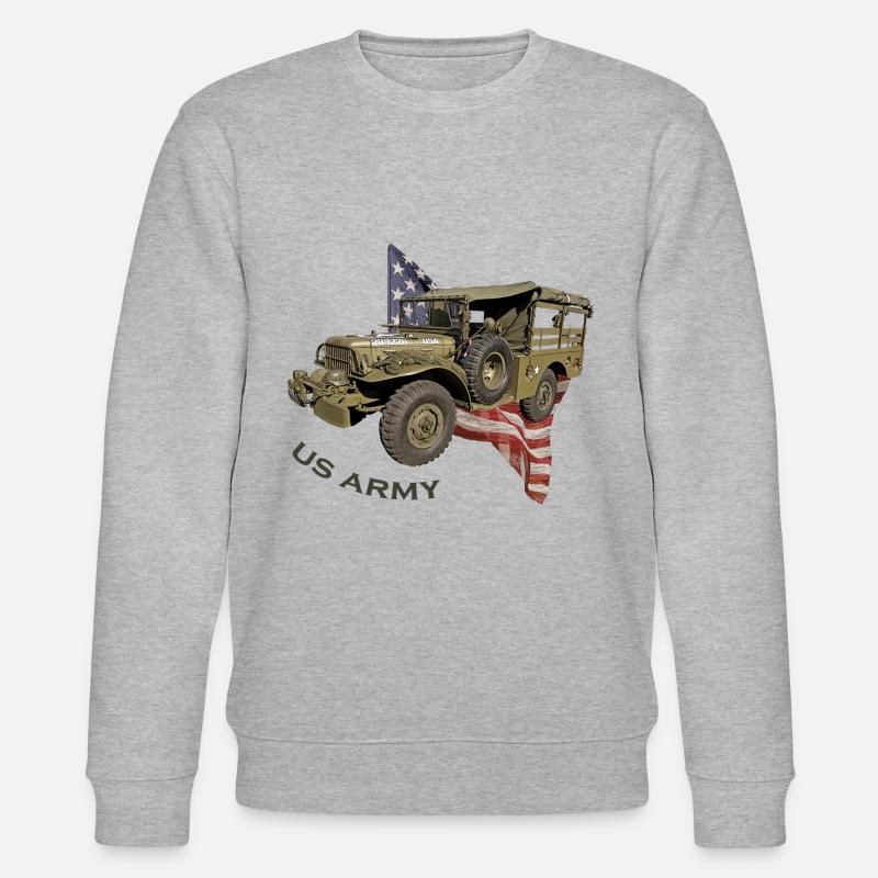 US Army Car - Stanley/Stella Unisex Bio-Sweatshirt CHANGER - Grau meliert