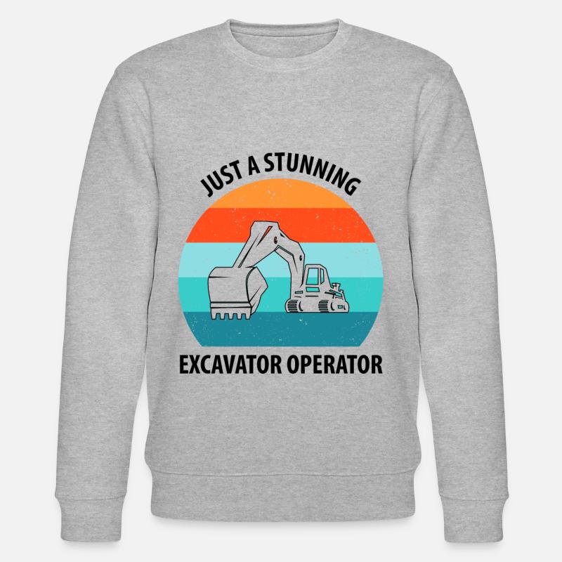 Bagger Baggerfahrer Baggerwagen - Stanley/Stella Unisex Bio-Sweatshirt CHANGER  - Grau meliert