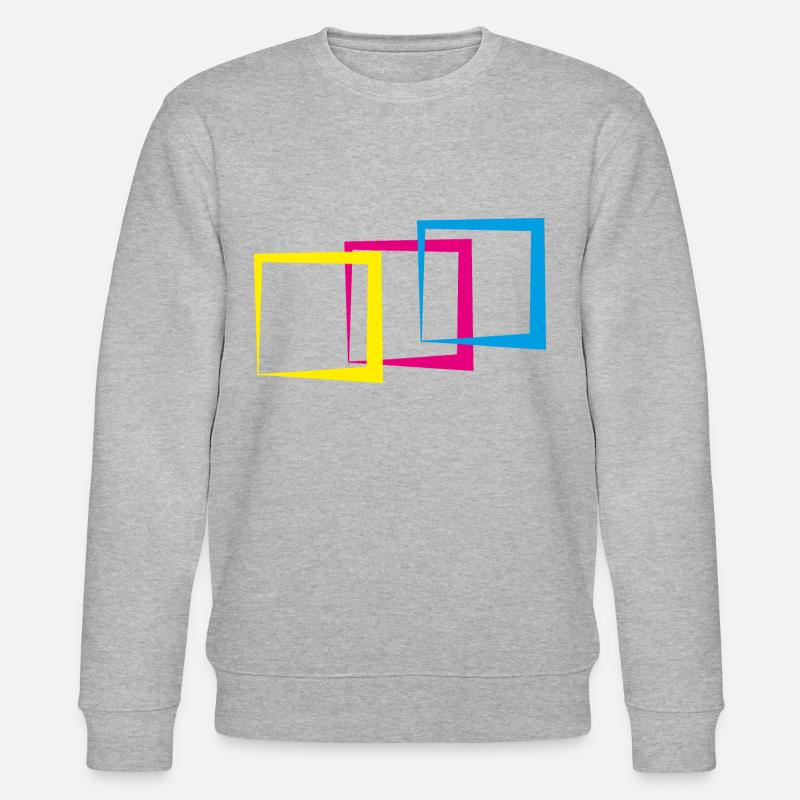 Square Square Pattern Geometry - Stanley/Stella CHANGER Unisex Organic Sweatshirt - heather grey