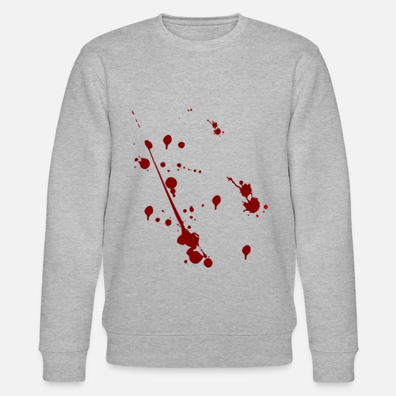 Blutspritzer Halloween Motiv - Stanley/Stella Unisex Bio-Sweatshirt CHANGER  - Grau meliert
