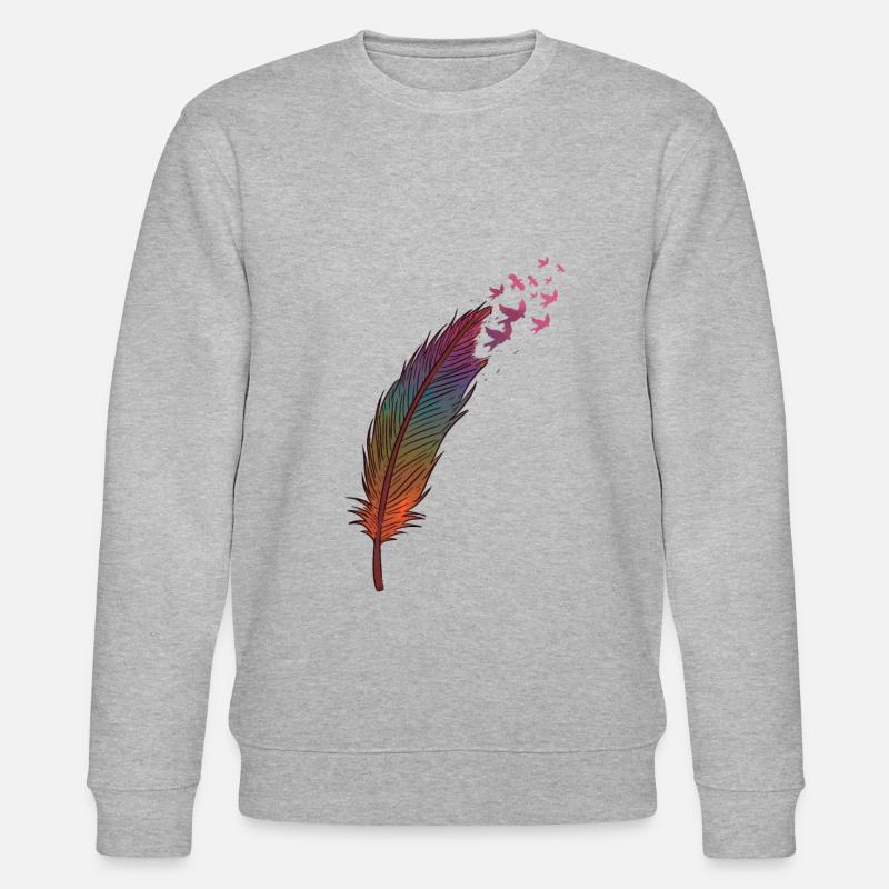 Feder und Vogel Vögel - Stanley/Stella Unisex Bio-Sweatshirt CHANGER  - Grau meliert