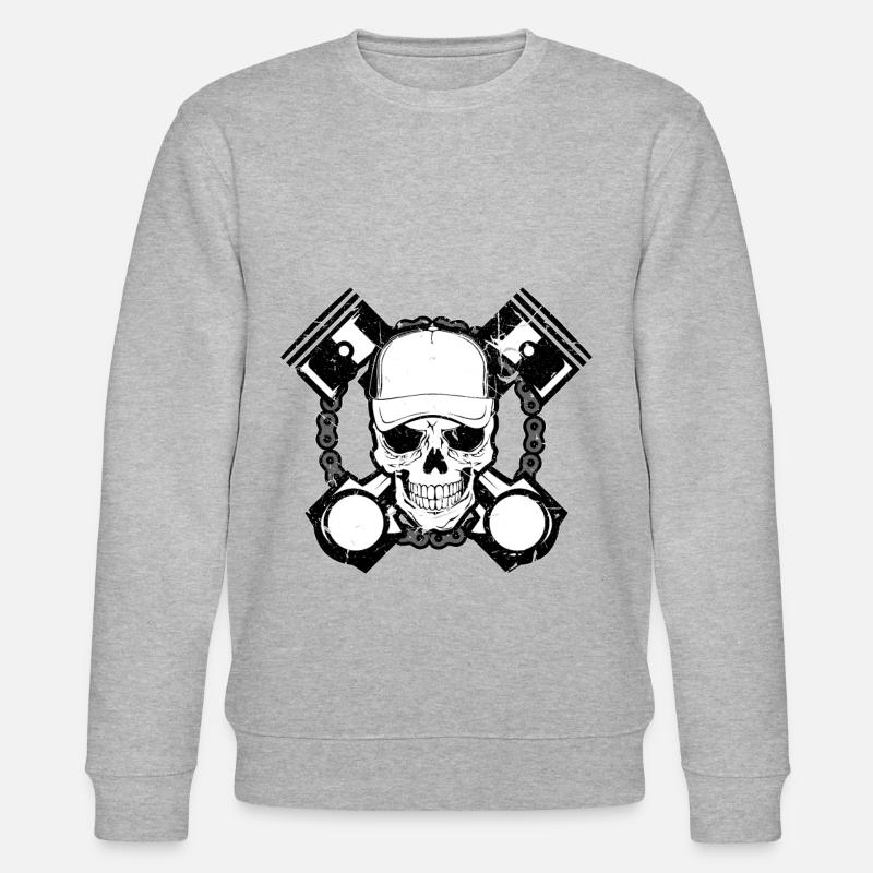 Mechanic skull gift gift idea - Stanley/Stella CHANGER Unisex Organic Sweatshirt - heather grey