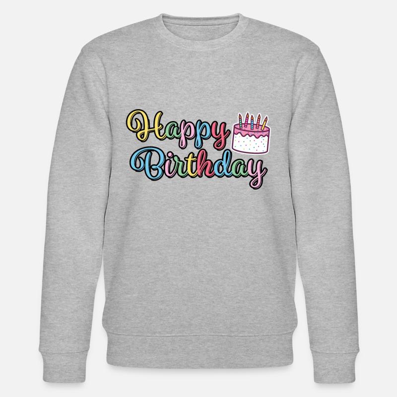 Joyeux anniversaire Joyeux gâteau d’anniversaire - Sweat bio CHANGER Stanley/Stella Unisexe - gris chiné